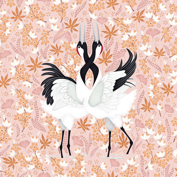 Japanese Cranes — Light Pink