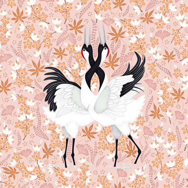 Japanese Cranes — Light Pink