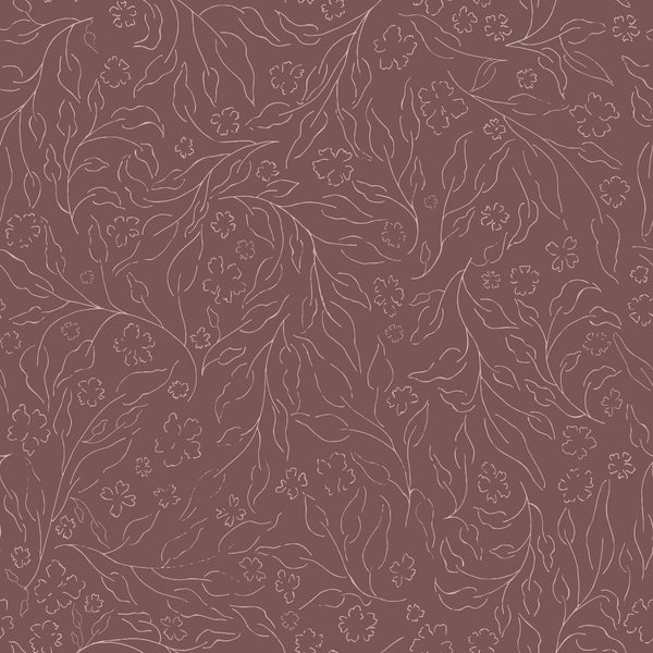 Lingering Silhouettes, botanical — Burgundy
