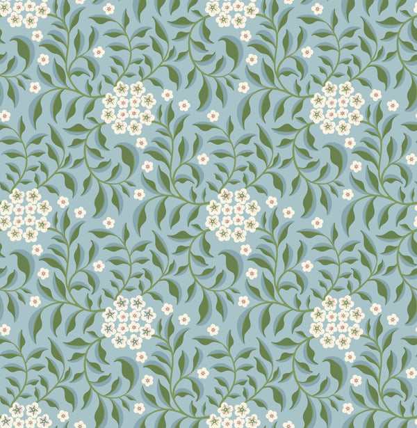 White, blue and green