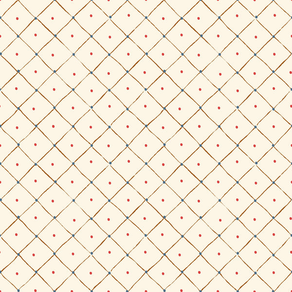 Red and brown on white cream