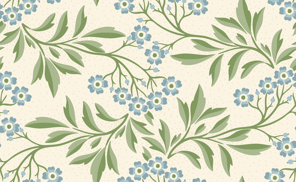 Blue and Green on Off-white
