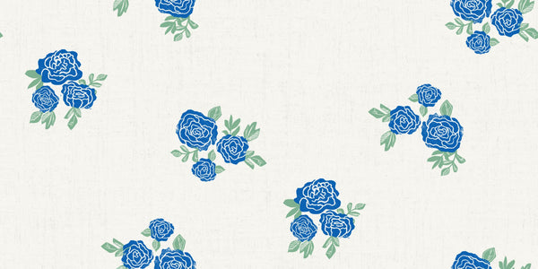 Blue on Cream White