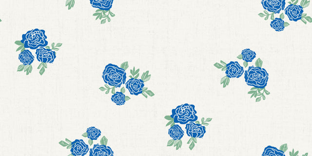 Blue on Cream White