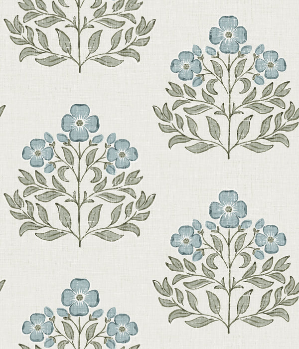 Lettie Indienne Floral — Provençal Sage + Blue