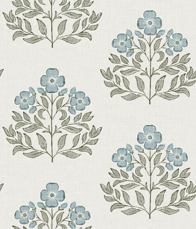 Lettie Indienne Floral — Provençal Sage + Blue