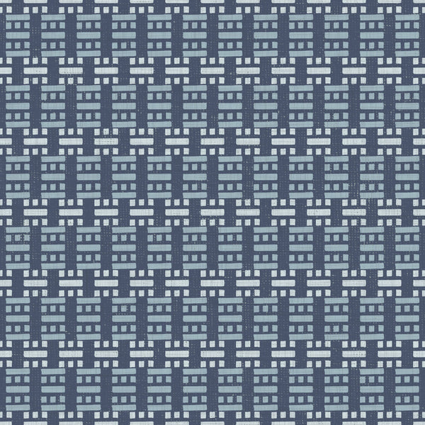 Organic Geometric Woven — Denim Blue
