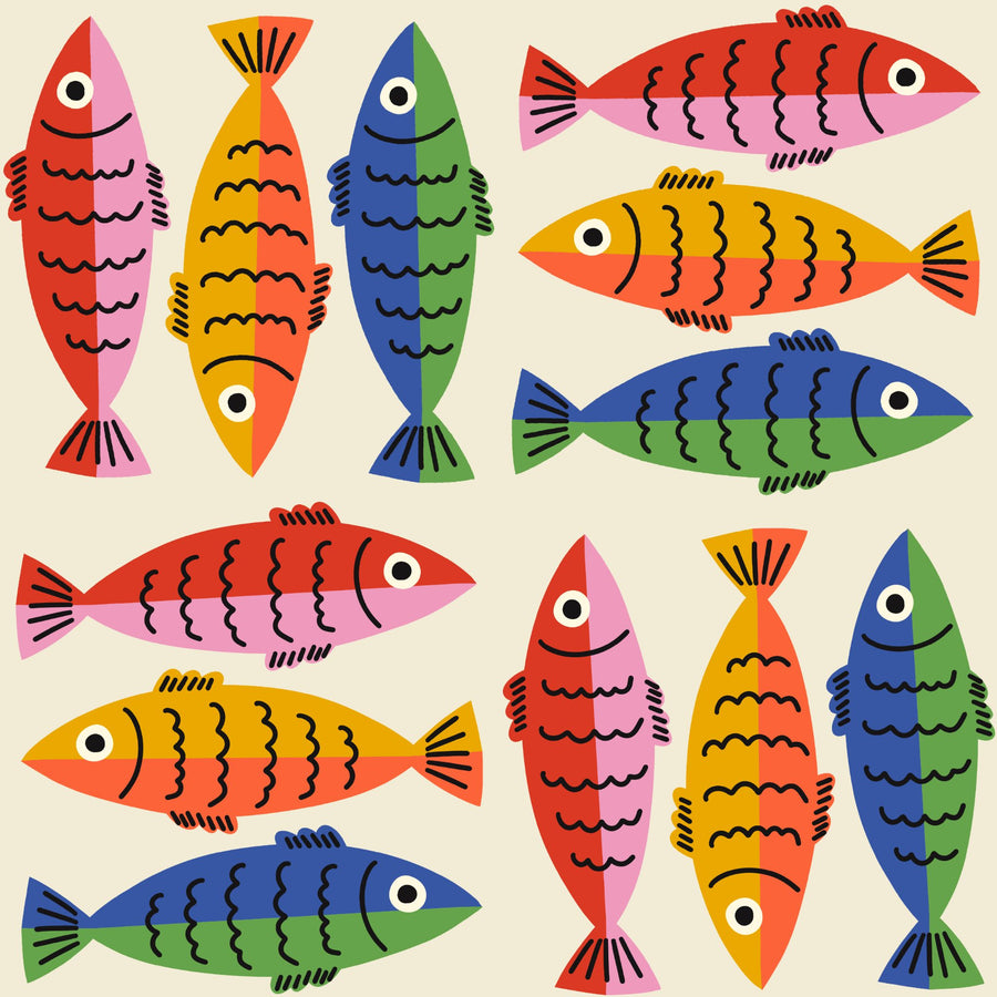 Striped Tropical Fish in Rainbow Colours