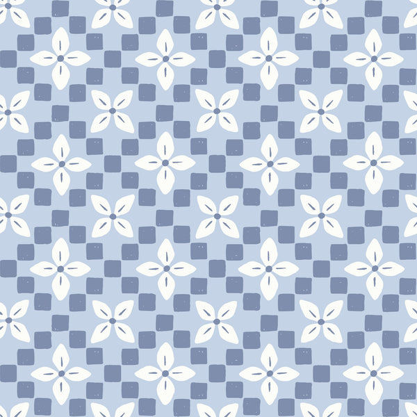 Cream on blue