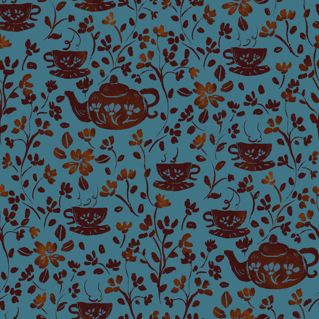 Teal blue and brown