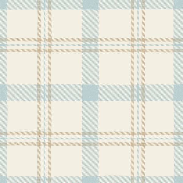 Soft Blue and Sand Beige on Cream White