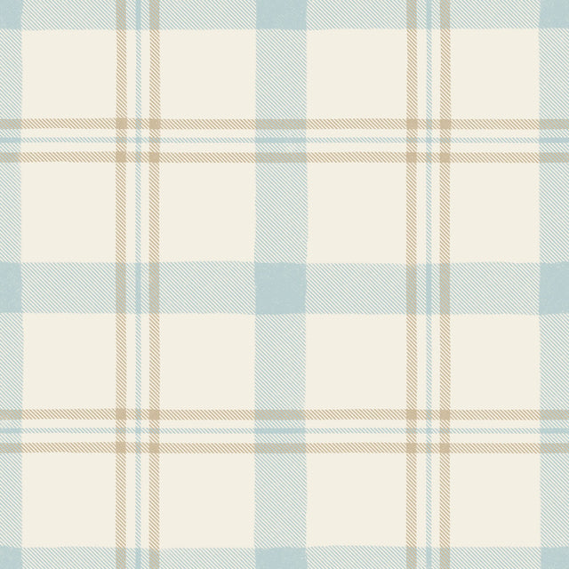 Soft Blue and Sand Beige on Cream White