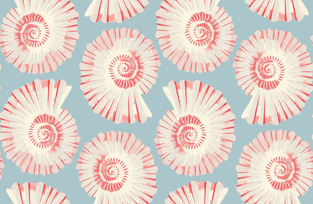 Red-cream on light blue