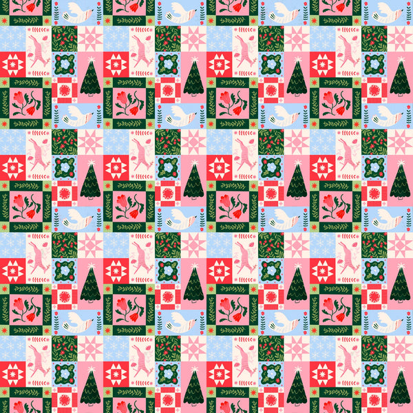 Christmas Folk Art Patchwork — Multi